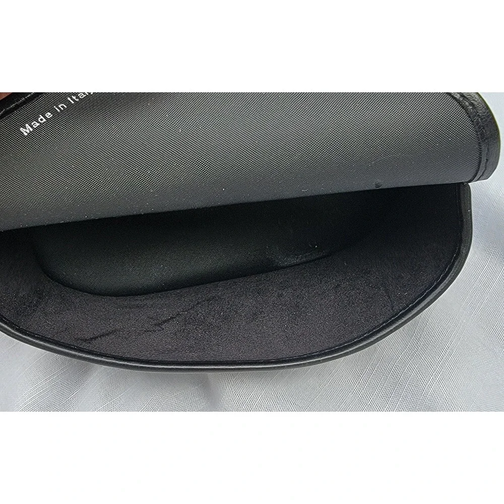 Versace Eyewear Case Set of 2 Cream Hard Shell and Grey Chevron Soft Case Italy